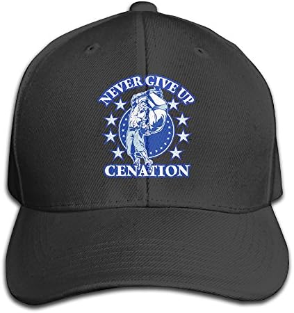 LowkeyNr1 John Cena Never Give Up Adjustable Peaked Baseball Caps Hats For Unisex Black