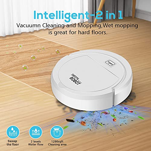 Robot Vacuum Cleaner, Ultra Slim Quiet, Cleans Hard Floors to Medium-Pile Carpets,Integral Memory Multiple Cleaning Modes Vacuum Best for Pet Hairs