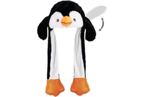 NAICHUO Plush Animal Hat with Moving Jumping Ears Pop Up Beating Hat Movable Dancing Cap for Kids Adult