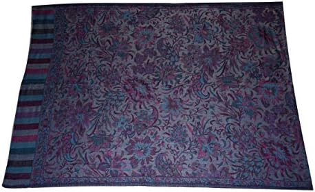 Handcrafted Reversible Fine Wool &amp; Silk Jamawar Jacquard Pashmina Scarf. X1851