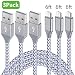Micro USB Cable, 3Pack 6Ft Android Charger Cord Long Nylon Braided Sync and Fast Charging Cables Compatible Samsung Galaxy S6 S7 Edge, Kindle, Android & Windows Smartphones, Xbox, PS4 and More-Gray primary