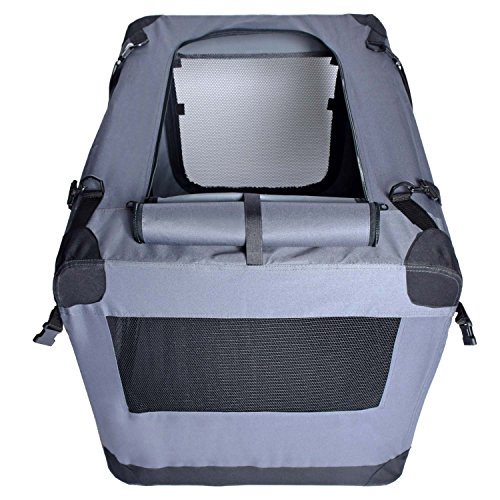 Dog Soft Crate 27 Inch Kennel for Pet Indoor Home & Outdoor Use - Soft Sided 3 Door Folding Travel Carrier with Straps - Arf Pets
