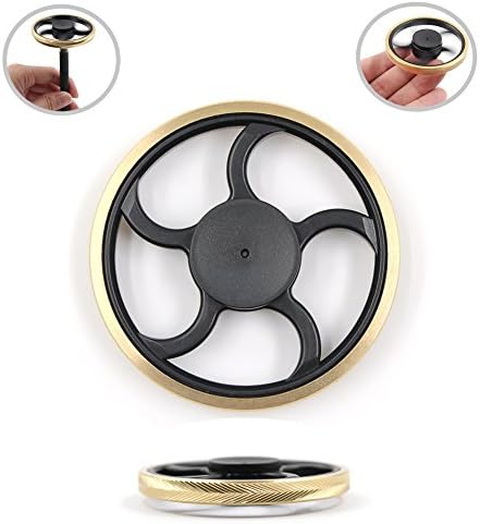 QUANRAN Hand Spinner EDC Focus Anti-Anxiety Stress Relief Toy, Ultra Durable Stainless Steel Bearing High Speed Boredom Killing Time Toys (Brass Black)