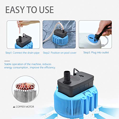 SurmountWay Pool Cover Pumps Above Ground 850 GPH Swimming Pool Cover