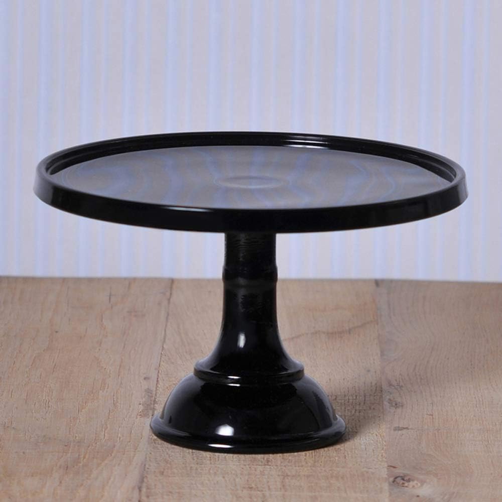 Mosser Glass Cake Stand - Cake Stand with Base Made of Frosted Glass in Black Diameter 26 cm