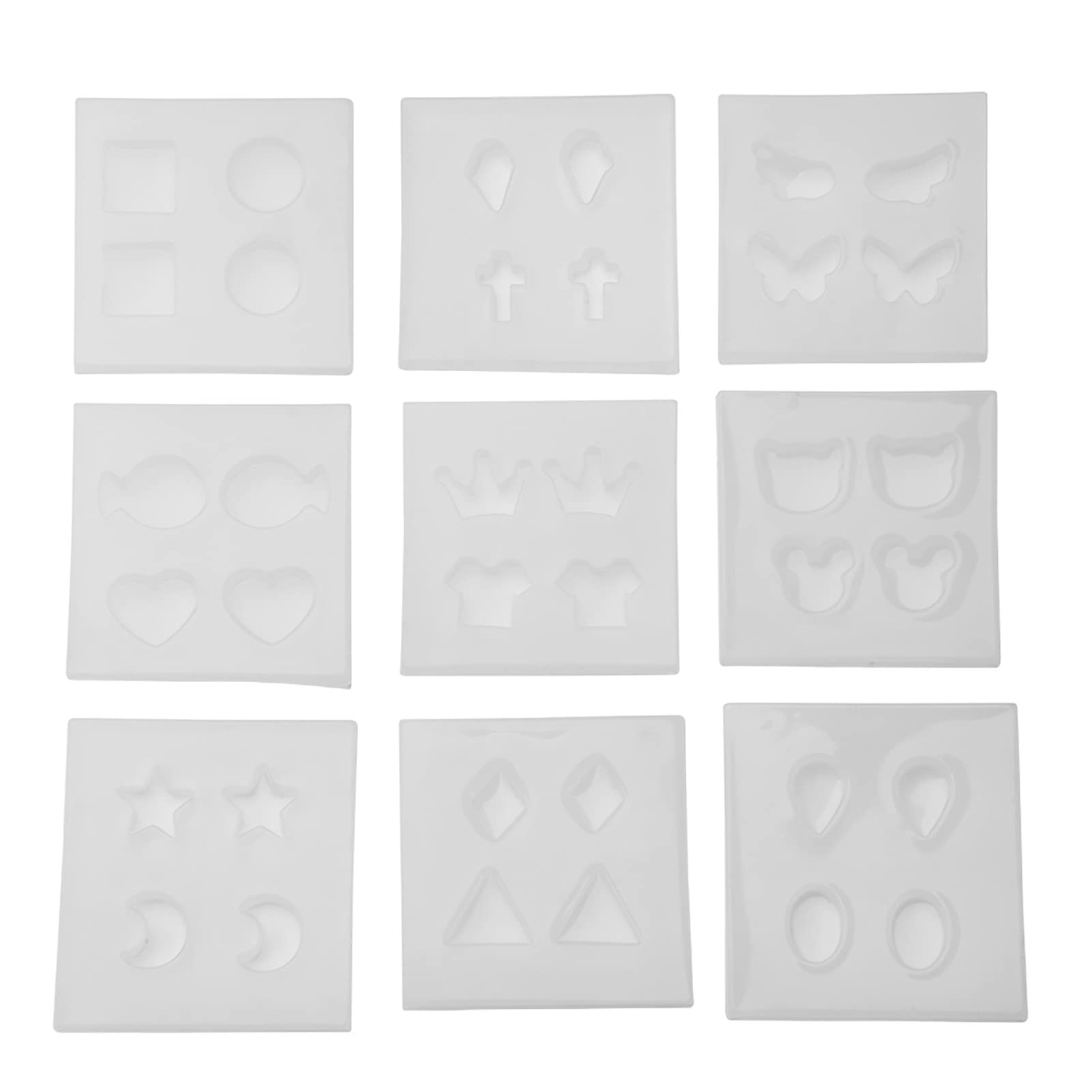 9Pcs Earring Resin Casting Molds Silicone Mold for Making Earrings Jewelry Casting Molds for Polymer Clay, Pendant Earrings Making