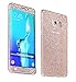 Just Mode(TM)Glittering Style Full Body Bling Glitter Film Sticker Case Cover Protector for Samsung Galaxy S6 Edge-Champagne Gold