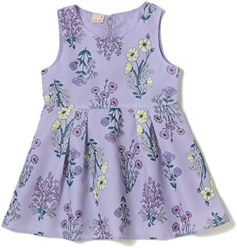 Amazon プティマイン Petit Main ボタニカル柄ノースリーブワンピース ラベンダー 110 004 ワンピース チュニック 通販