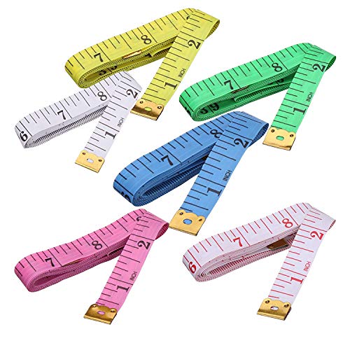 Measuring Tape, Tape Measure for Body 6 Pack Double Scale Measurement Tape for Sewing, Body, Tailor 60 Inch/ 150 cm