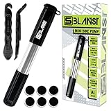 Mini Bike Pump ● 130 PSI Bicycle Pump With Tire Repair Kit ● Fits Schrader and Presta valve ● Made from light and durable ALUMINUM ● Perfect for ROAD, MOUNTAIN and BMX bikes
