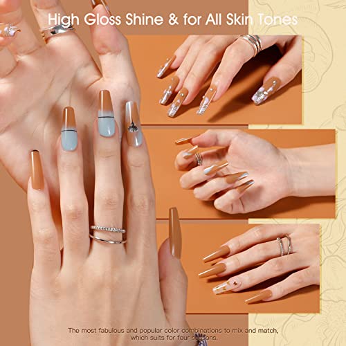 ROSALIND 60ML POLY NAIL GEL FALL COLOR, BROWN POLY EXTENSION POLY NEUTRAL COLOR GEL BUILDER NAIL QUICK BUILDING ACRYLIC NAILS LIGHT BROWN POLY EXTENSION GEL POLY THICKENING FALL NAIL
