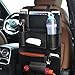 Carmoni Seat Back Car Organizer Pu Leather Seat Back Kick Protectors for Kids, Storage Bottles, Tissue Box, Toys - Black