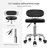 KKTONER PU Leather Modern Rolling Stool with Low Back Height Adjustable Chair view 4