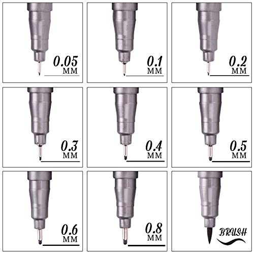 Black Micro-Pen Fineliner Ink Pens,Waterproof Archival Ink Micro Fine Point Drawing Pens for Sketching, Anime, Office Writing,Comic, Artist Illustration, Technical Drawing,