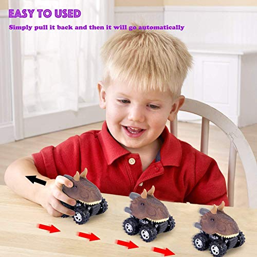 image for ZHMY Dinosaur Toys, Pull Back Dinosaur Cars, Creative Gifts for 3-12 Y