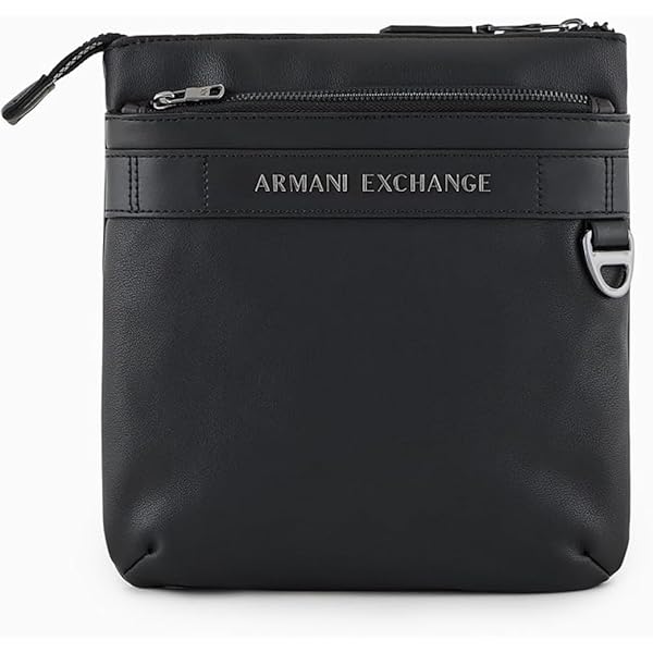 バッグ ARMANI EXCHANGE FLAT GLOSS BODY Armani Exchange Men's Flat Crossbody Bag with Embossed