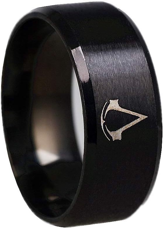 JINGJING Assassin's Creed Titanium steel ring Stainless steel Online game Peripheral equipment Ring Jewelry Accessories,Black,No.9