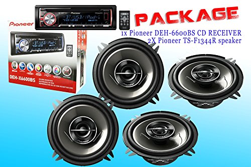 PACKAGE ! Pioneer DEH-X6600BS CD-Receiver + Two Set Pioneer TS-G1344R Car Speakers - 4 Speakers