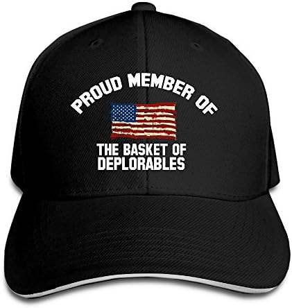 GD54 Proud Member Of The Basket Of Deplorables Adjustable Sandwich Hunting Peak Hat &amp; Cap Black