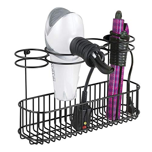 Mdesign Metal Wire Cabinet Wall Mount Hair Care Styling Tool