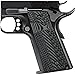 EXEL Cool Hand 1911 Full Size G10 Slim Grips, Screws Included, 3/16 Thin, Big Scoop, Ambi Safety Cut, OPS Texture, These Grips Only Work with Short Bushings, Grey/Black, HH1S-J1S-5