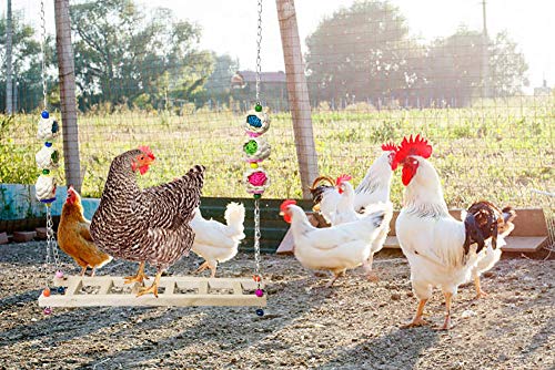 Vehomy Chicken Ladder Swing Chicken Perch Chicken Wood Stand Chicken Toy for Hens Handmade Chicken Swing Ladder Toys for Rooster Large Bird Parrot Hens Macaw - Thumbnail 3