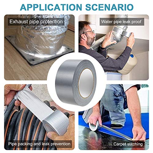 JIRVY Professional Grade Duct Tape Silver Color 4 Roll 11mil Thick（30 Yards x 1.88 inch Wide） - Thumbnail 6