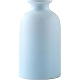 HUPADOBIL - Blue Small Ceramic vase Dry Flower Vases for Home Decor Bohe vase Dried Flowers Home, Living Room,Modern, Minimalist,Centerpieces Office Desk Gift(S Blue)