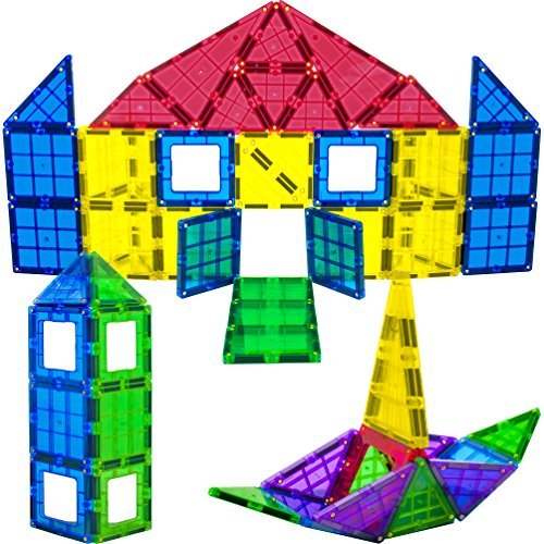 Magees Magnetic Building Blocks 35 Set - Magnet Toys Building, Strongest Magnets - Magnetic Tiles Includes Bonus 5Piece Insert# Cards - STEM 3D Magnet Tiles Best Gift - Original