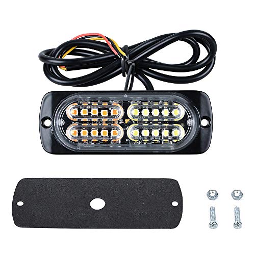 40PCS 20-LED Strobe Warning Light Strobe Grille Flashing Lightbar Car Truck Beacon Lamp Amber White Traffic light 12V-24V
