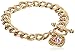 1928 Jewelry Women's 14K Gold Dipped Pink Austrian Crystal Heart Charm Toggle Link Bracelet