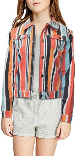 Crest Jeans Girls Glitter Floral Jacket EJK28374BR MULTICOLOR 6