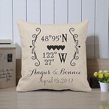 Amazon Com Christbess Custom Coordinates Pillow Cover Longitude
