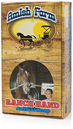 Amish Farms Natural Pet and Animal Soap - Burlap Pouch Acts as Scrub Brush – For Dogs, Cats, Horses and More - Exfoliating Formula for Healthy Hair and Skin – 11oz Bar - Ranch Hand By