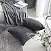 Home Brilliant Pillow Cover 26 x 26 Soft Striped Corduroy Decorative Euro Throw Pillow Sham for Couch, 66x66 cm, Dark Grey