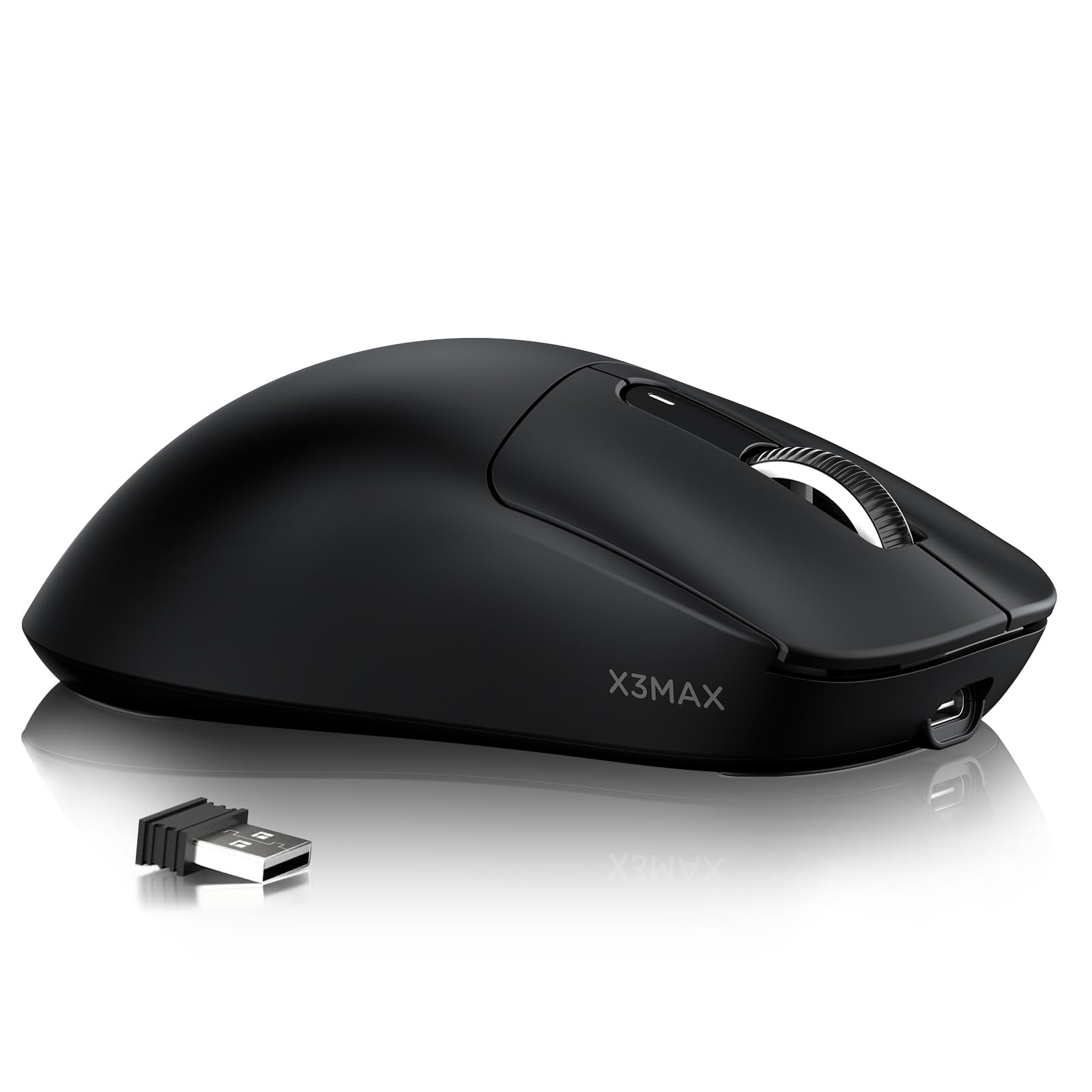MAMBASNAKE Attack Shark X3MAX Wireless Gaming Mouse,PixArt PAW3950 42000 DPI,49g Ultralight Tri-Mode(BT5.4/2.4GHz/Wired), 1K Polling Rate Programmable Computer Mice for PC/MAC/Win - Black
