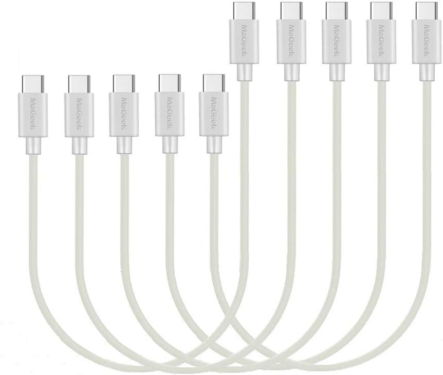 MaGeek USB Type-C To Type-C Cable, (5-Pack)(0.3m) Short USB-C to USB-C 2.0 Cables for Samsung Galaxy S20, S10, S9