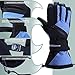 Dragon Squama Mens Ski Gloves, Waterproof 3M Thinsulate Thermal Warm Windproof Snow Sport Skiing Snowboarding, Winter Cold Weather Glove (Blue, L)