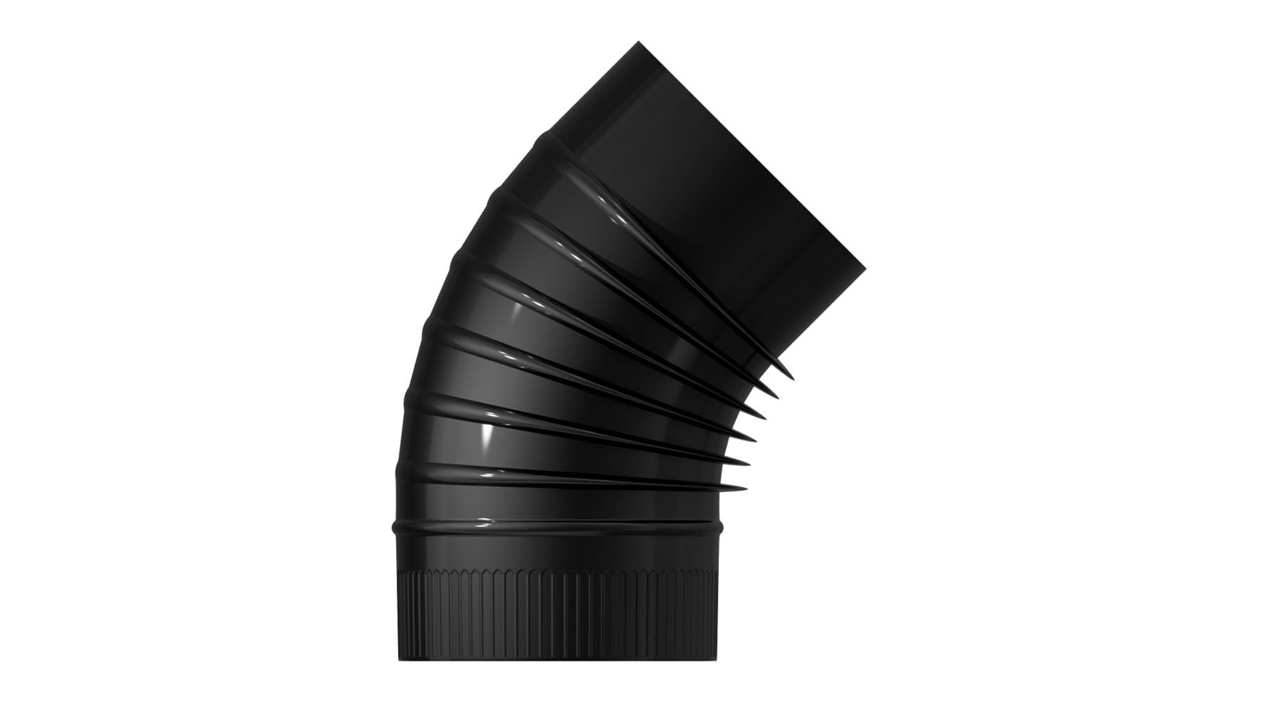EXOJO - Elbow Stove Vitrif Black 45o Exojo 150 mm