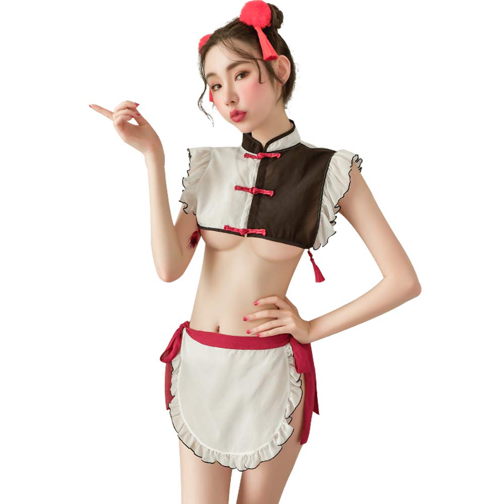 Japanese Maid Suit Anime Sexy Lingerie Uniforms Classic Style Suit Striptease Sexy Set Cosplay, 6935, One Size