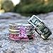 KingswayJewelry 4pcs His Hers Pink Camo Radiant Titanium,Stainless Steel & Sterling Silver Wedding Ring Set
