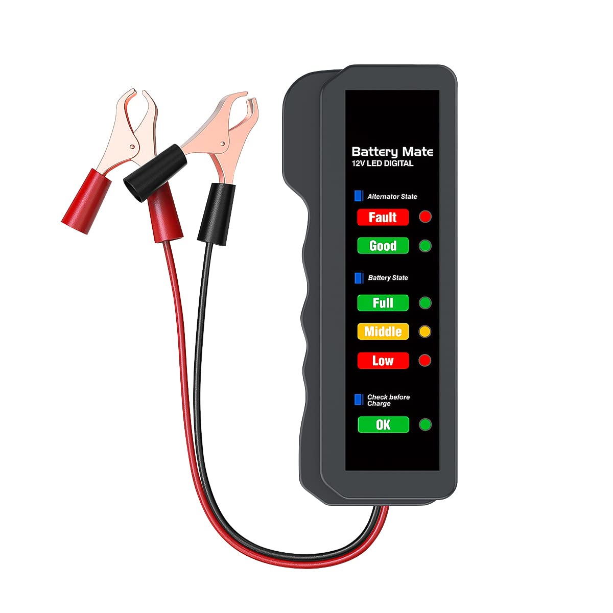 Photo 1 of 12V Car Battery Tester, BM310 Automotive Digital Alternator Charging System Analyzer with LED Indication, Check Vehicle Battery Condition Detector, Universal for Car, Motorcycle, Truck