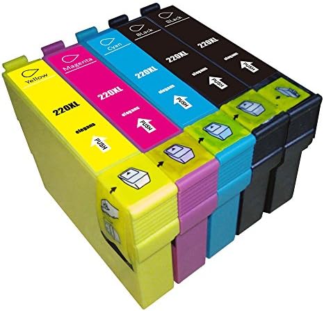 Elegans Remanufactured Epson 220XL Ink Cartridges High Yiled (2 Black, 1 Cyan, 1 Magenta, 1 Yellow) for Epson Expression XP-420 XP-320 XP-424 Workforce WF-2630 WF-2650 WF-2760 WF-2660 WF-2750 Printer