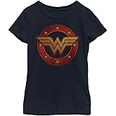 DC Comics Unisex-Child Wonder Woman Metal Logo T-Shirt