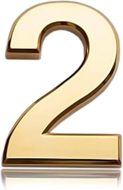 Acehome 3 Inch Front Door Numbers 3D Self Adhesive Gold (2) Chrome Silver