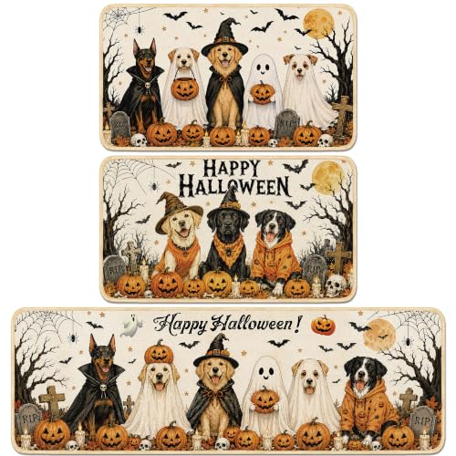 Romart 3 Pcs Halloween Dog Kitchen Rugs Set at Amazon