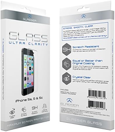 GLASSIER 9H Clear Tempered Glass Screen Protector for iPhone SE/ 5s/ 5c/ 5