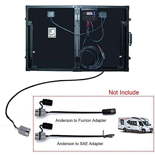 ACOPOWER 100W Mono Portable Foldable 2Pcs 50W Solar Panel Suitcase, Waterproof 20A 12V/24V LCD Charge Controller for Both 12V Battery and Generator