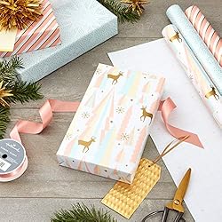 Hallmark Pink Christmas Wrapping Paper with Cut