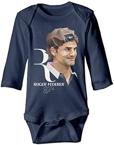 McBr RFederer Swiss Professional Tennis Player Unisex Long-Sleeve Romper Play Suit Navy